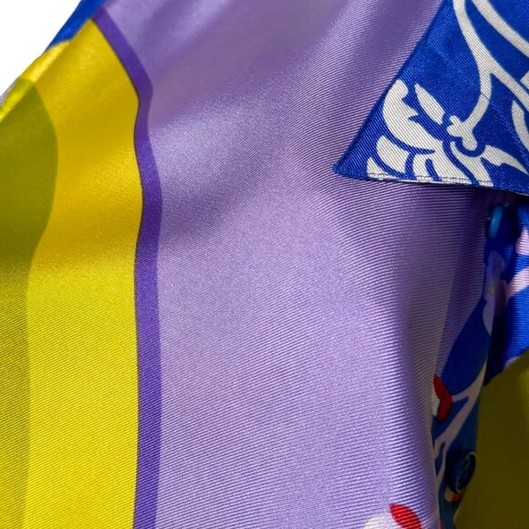 Gianni Versace Vintage Rare Yellow Japanese Mask Print Silk Shirt - Picture 4 of 13